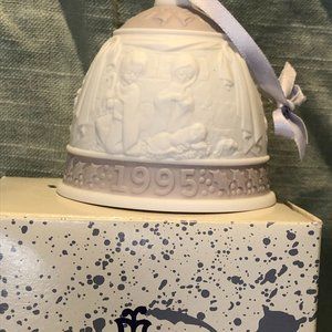 Vintage Annual Christmas Ornament Bell by Lladro 1995